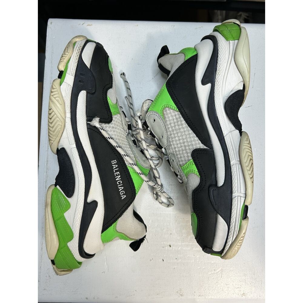 Balenciaga Triple S Green Black Sneakers Size 42 EU/ 9 US Mens - Picture 5 of 9
